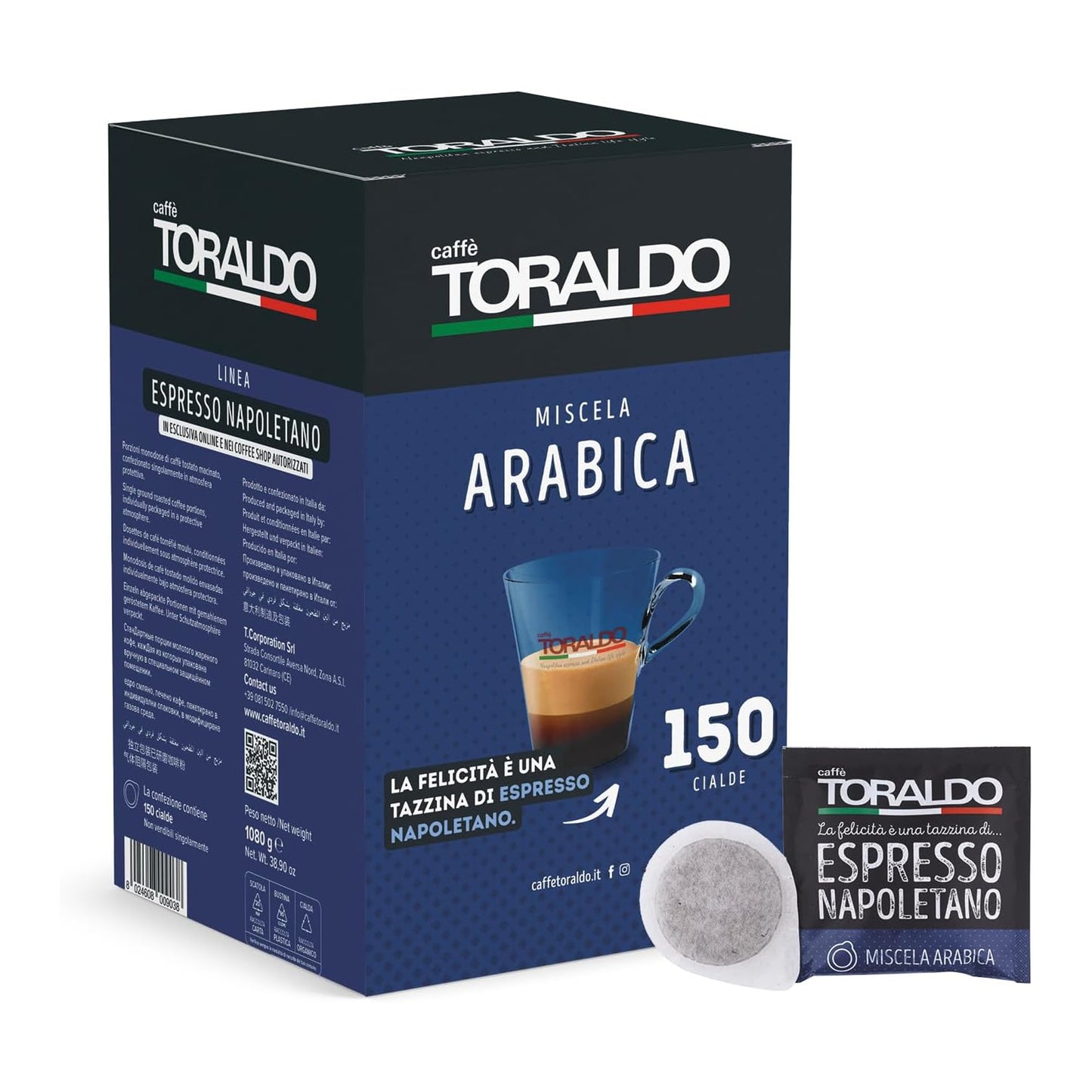 CAFFE' CIALDE 150pz TORALDO MISCELA ARABICA