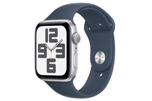 APPLE WATCH SE GEN 2 44 MM SILVER ALUMINIUM CASE BLUE SPORT BAND M/L GPS