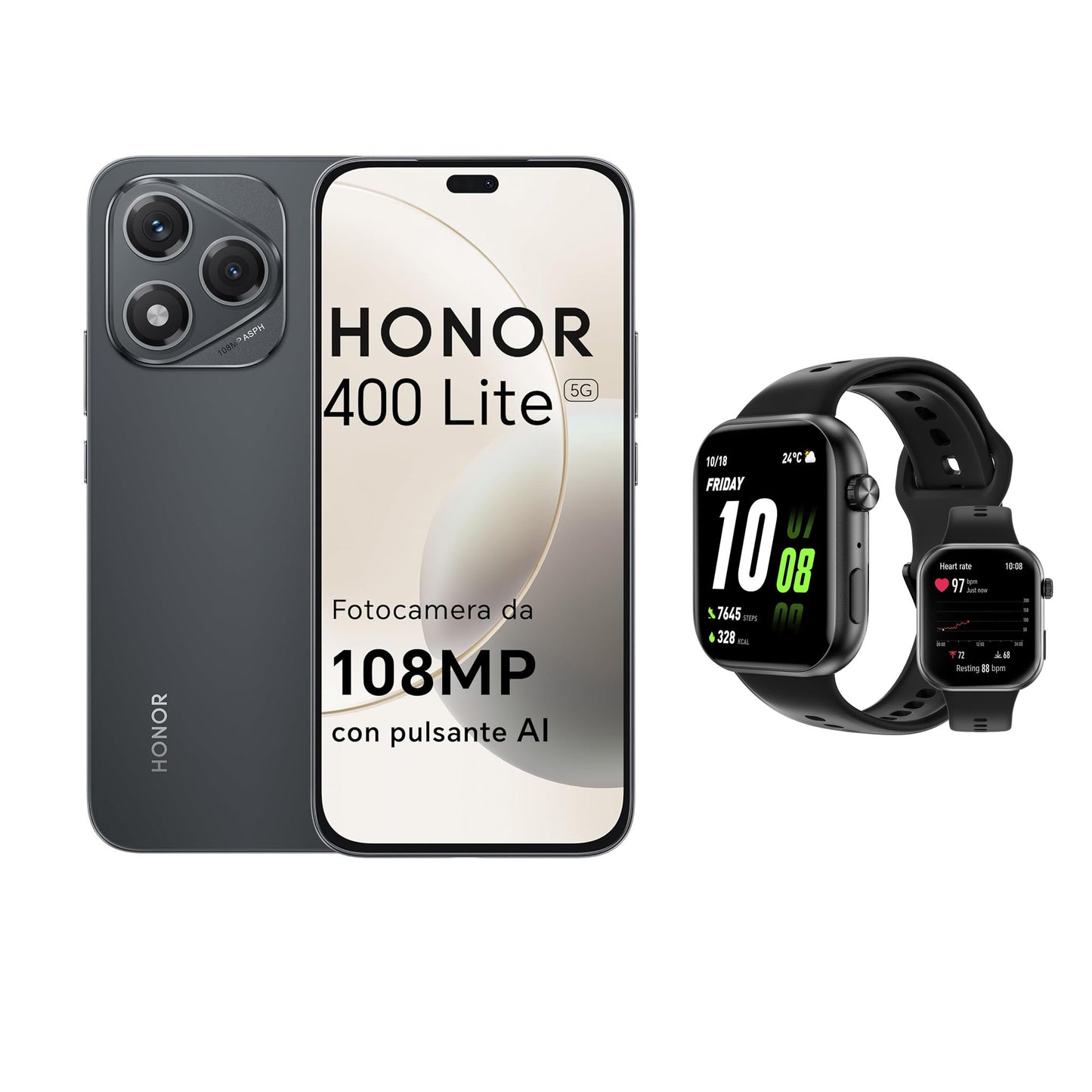 HONOR 400 LITE 5G VELVET BLACK 256GB+8GB+ HONOR CHOICE WATCH 2i SPECIAL BUNDLE